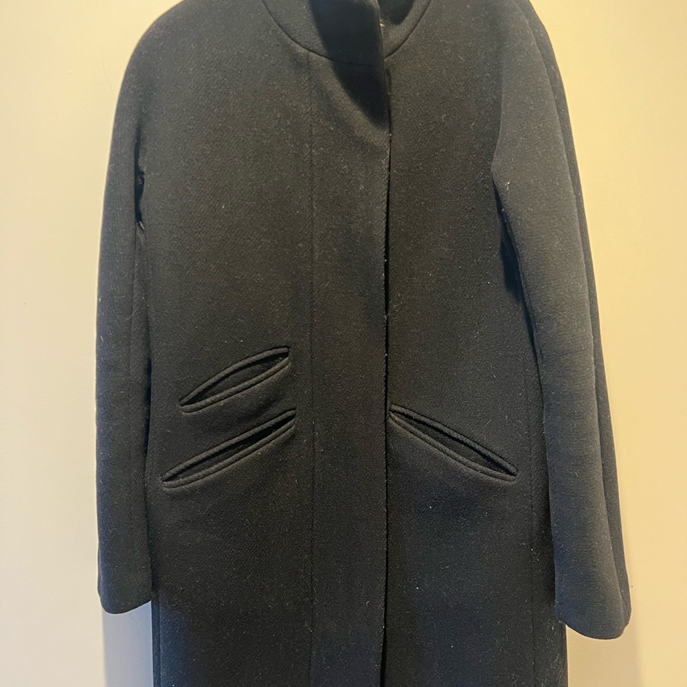 J. Crew Classic Black Stadium Wool Pea Coat